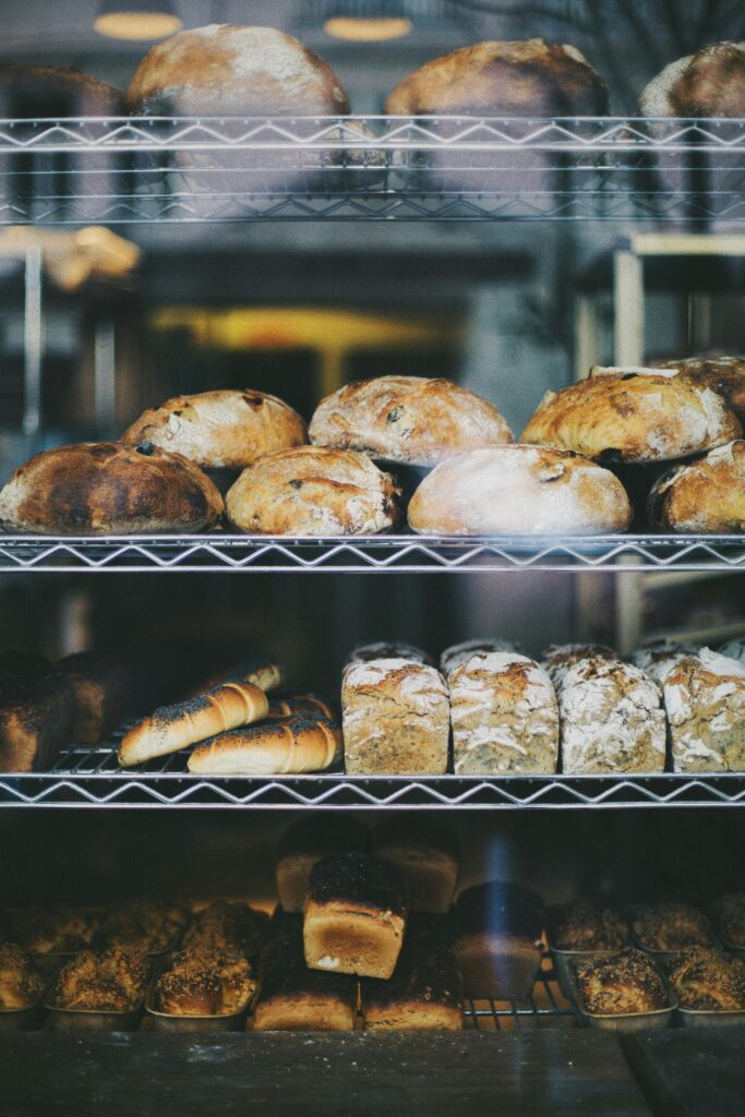 Bread on a cooling rack