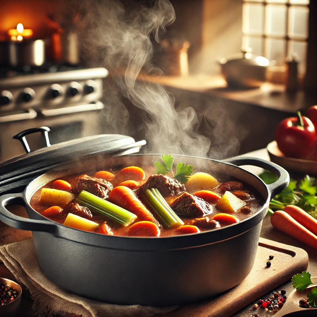 beef stew cooking