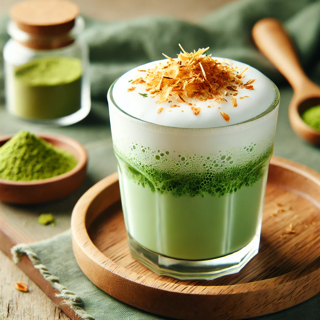 Matcha fizz drink